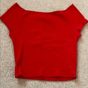 Red off the shoulder top